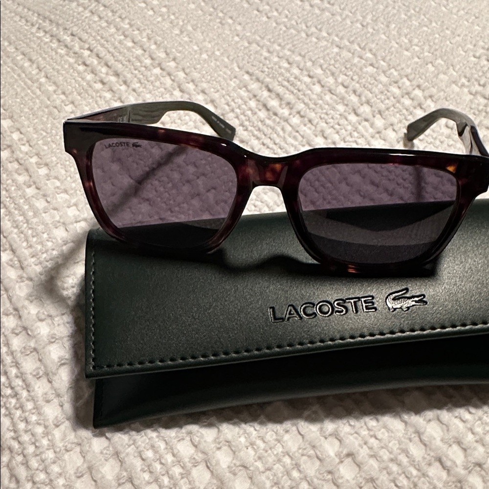 Lacoste Dark Purple Sunglasses with Green Case